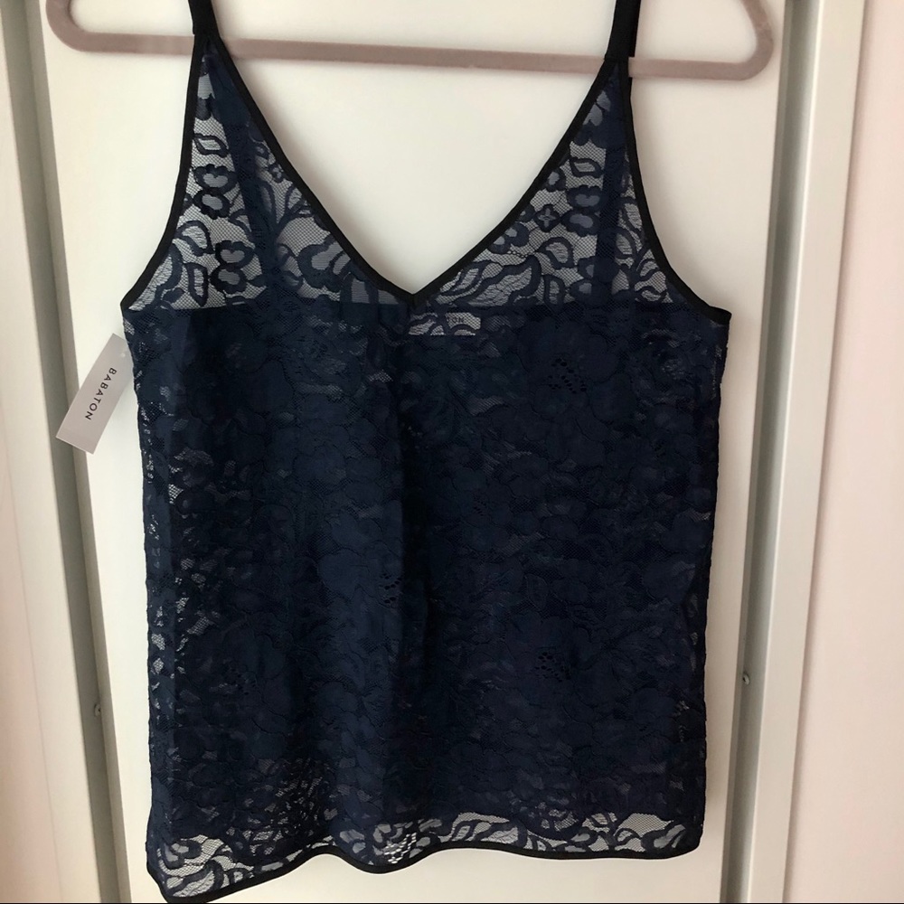 Babaton black/blue lace camisole